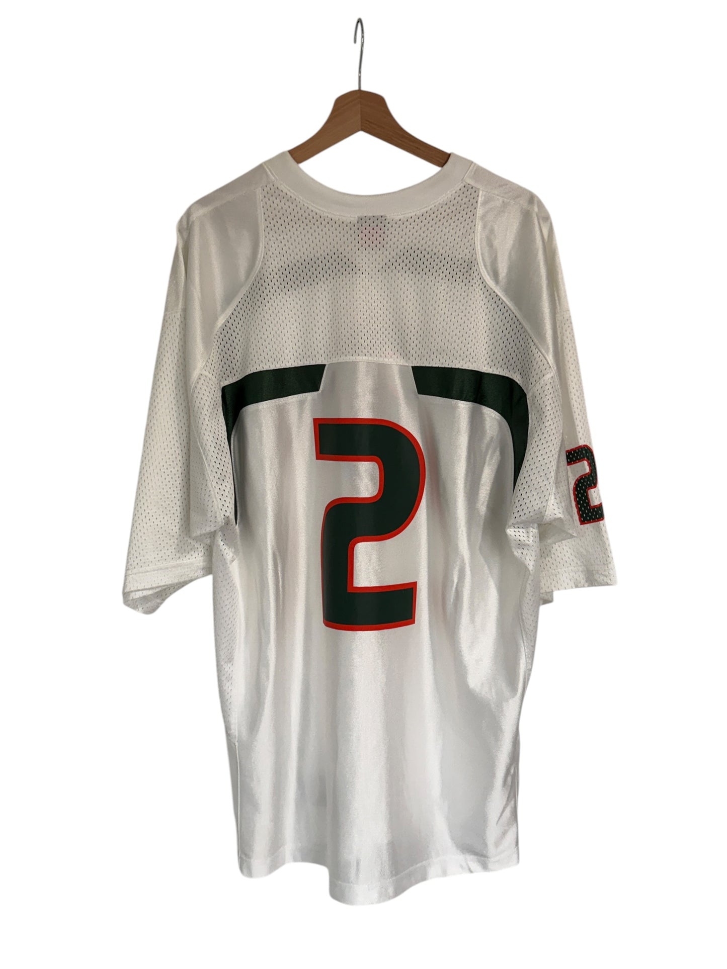 Vintage Nike Miami Hurricanes #2 White Football Jersey XL