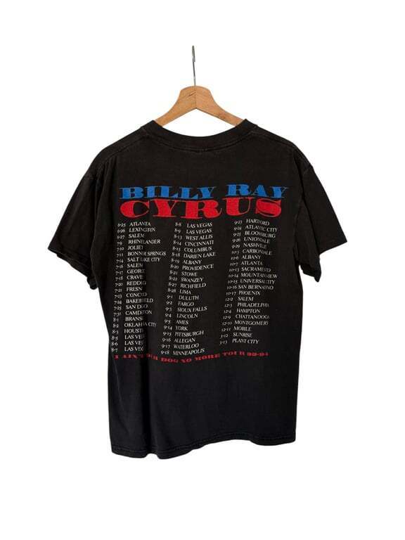 Vintage 90s Billy Ray Cyrus Promo Tour Concert T Shirt Sz L