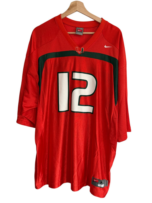 Vintage Nike Miami Hurricanes Jim Kelly #12 Jersey XL
