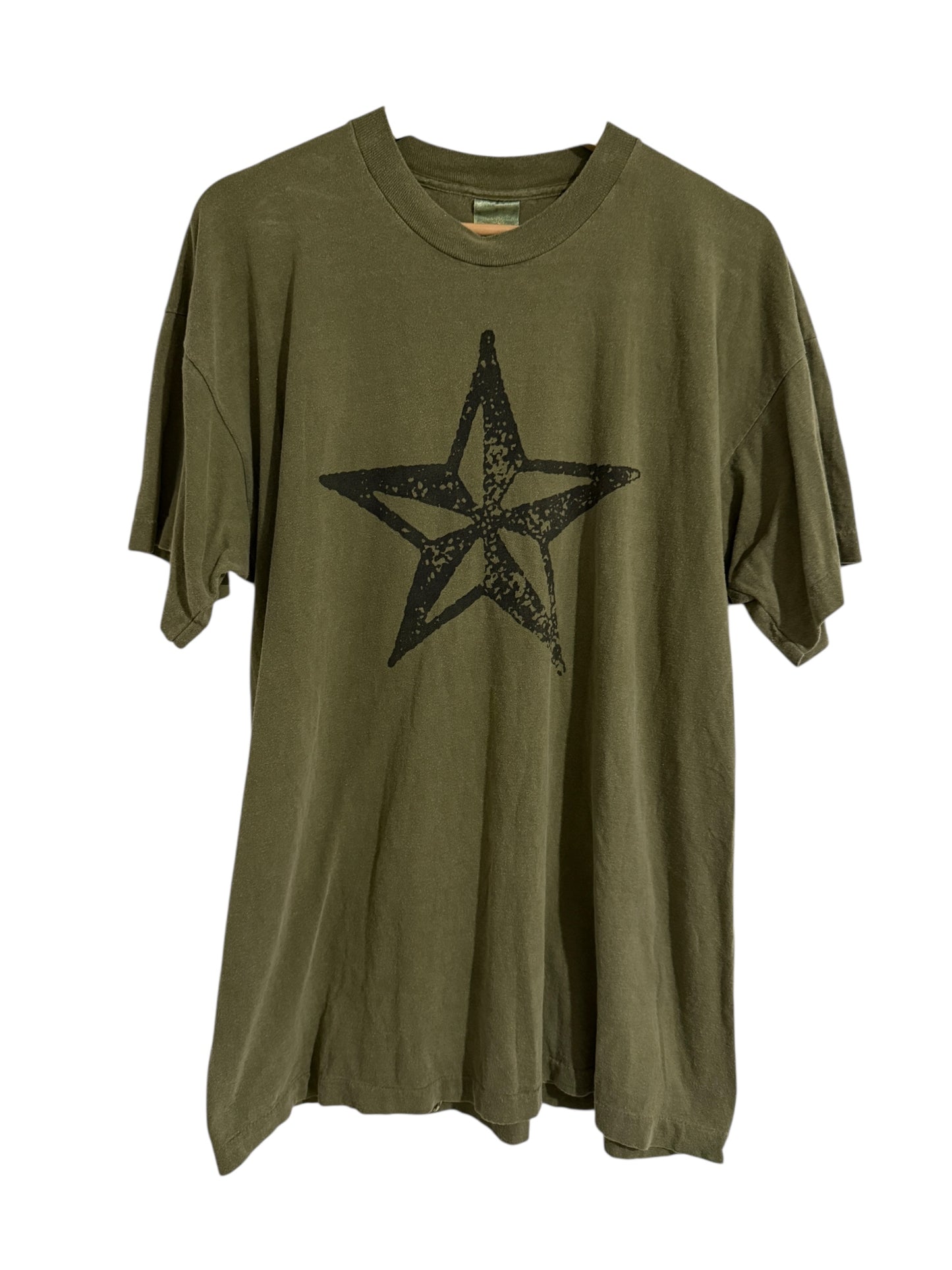 Vintage 1995 R.E.M. Monster Tour Star Graphic T-Shirt Army Green
