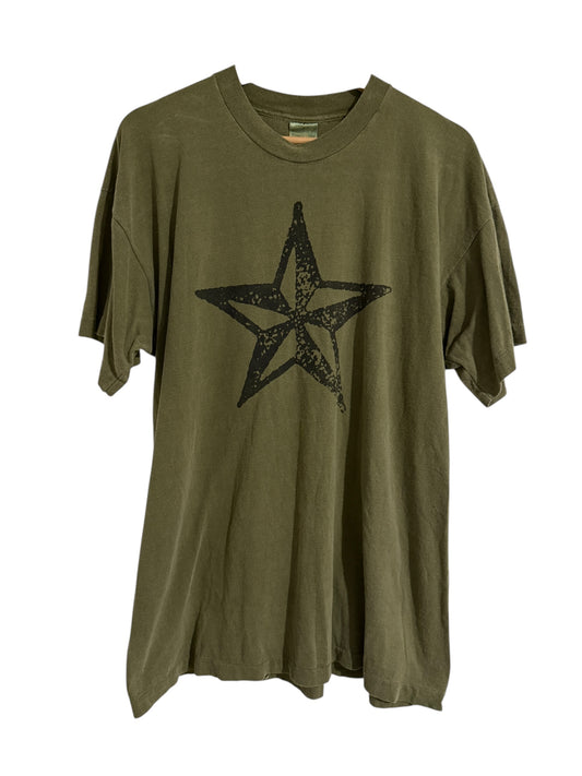 Vintage 1995 R.E.M. Monster Tour Star Graphic T-Shirt Army Green