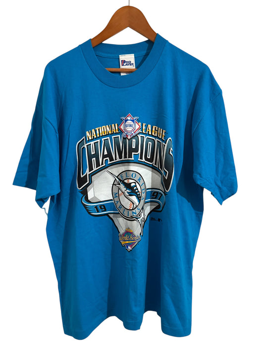 Vintage 1997 Florida Marlins National League Champions World Series T-Shirt XL