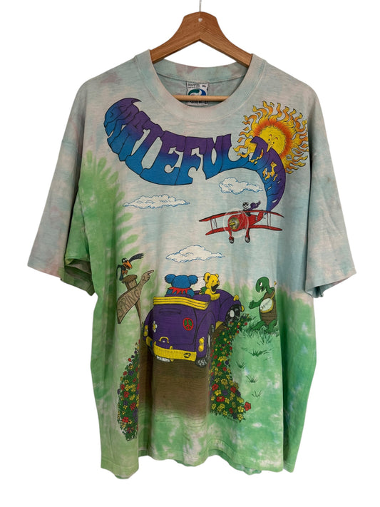 Vintage 1992 Grateful Dead Spring Tour Liquid Blue Tie Dye T-Shirt XL