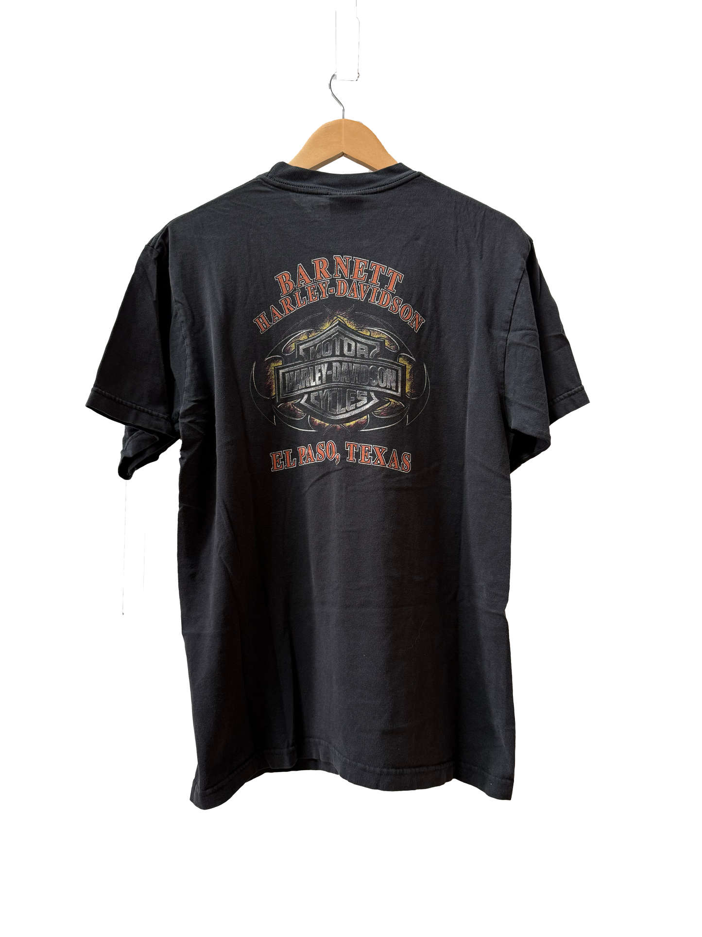 Harley Davidson 2000s Chrome Flaming Eagle T-Shirt Sz L