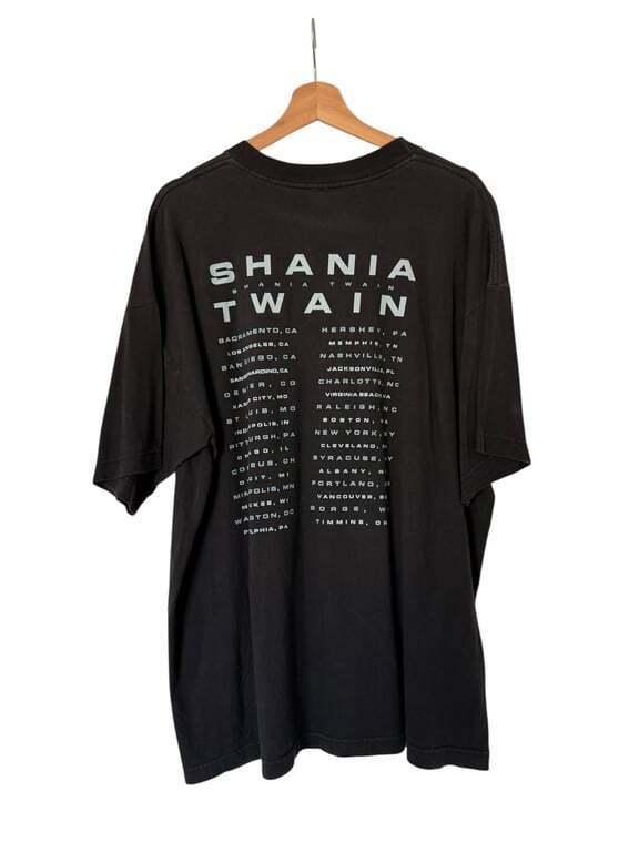 Vintage Shania Twain Black Leopard 1999 Country Music Tour T-shirt Sz XL 