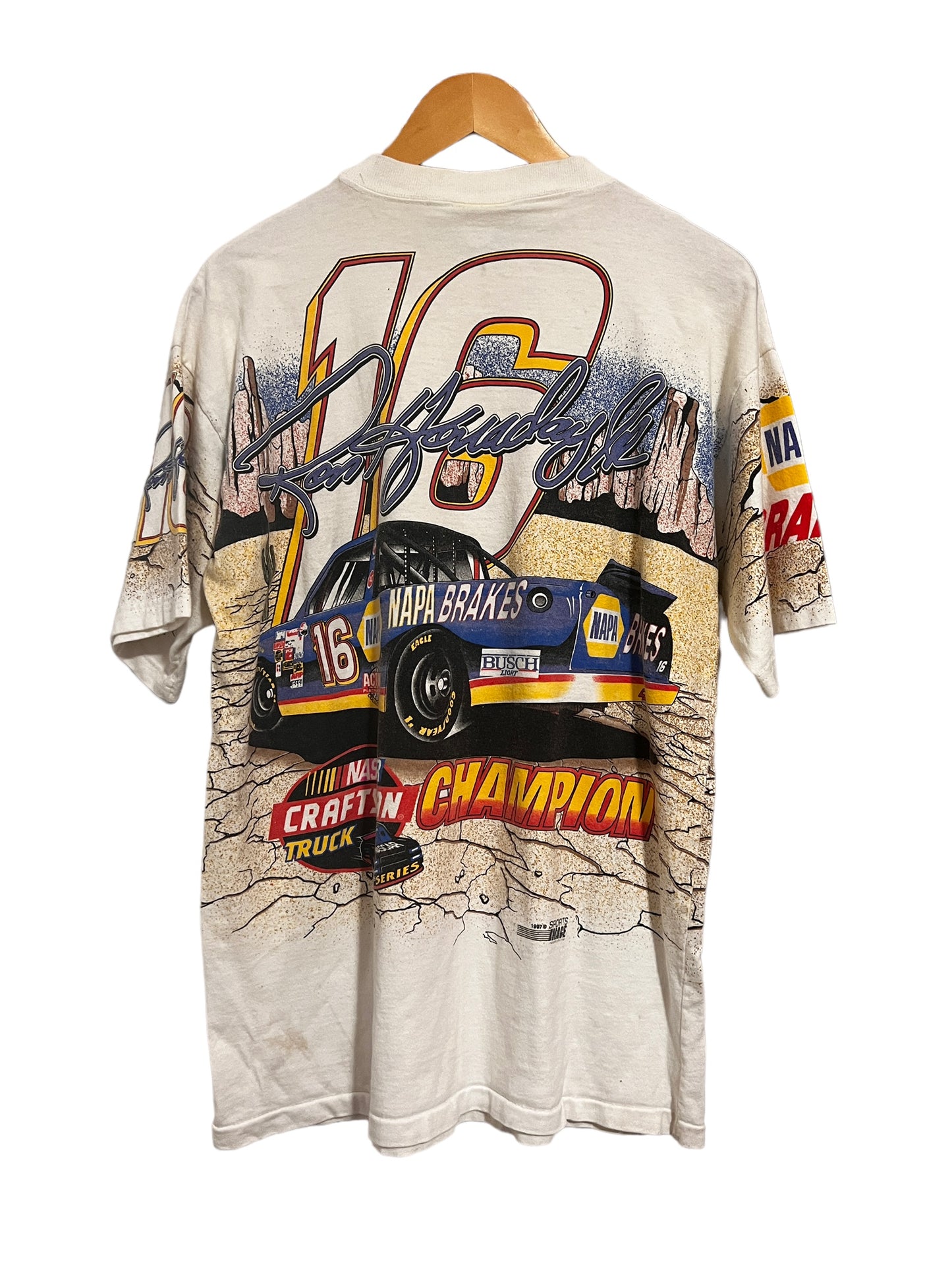 1997 Ron Hornaday NASCAR T-Shirt Size L