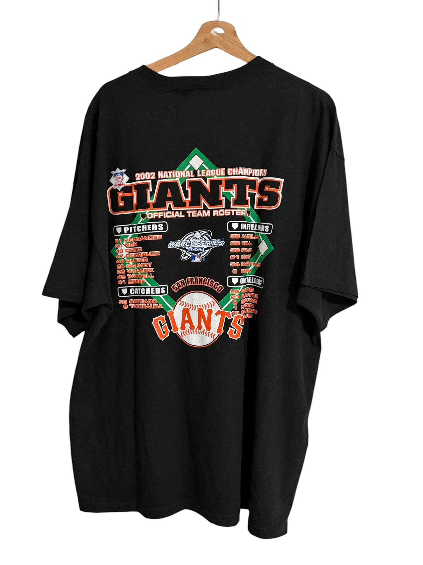 Vintage San Francisco Giants 2002 World Series Tee Black 2XL
