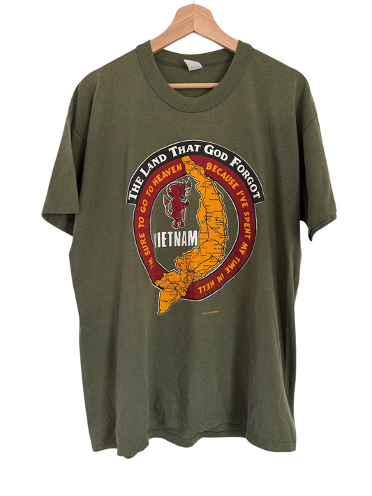 Vintage 1987 Vietnam War Graphic Tee Olive XL