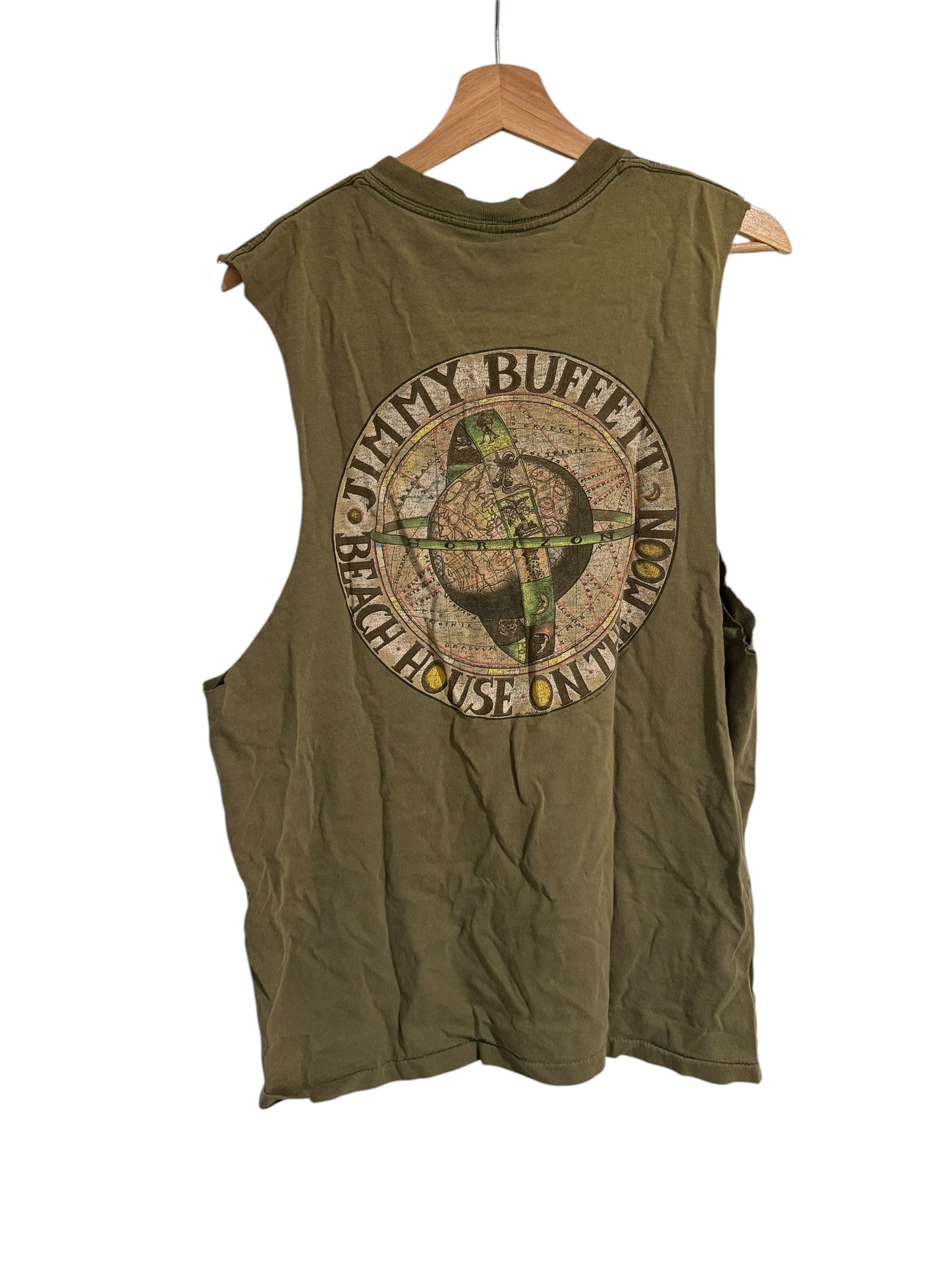 Vintage Jimmy Buffett Local Crew Tank Top Olive XL