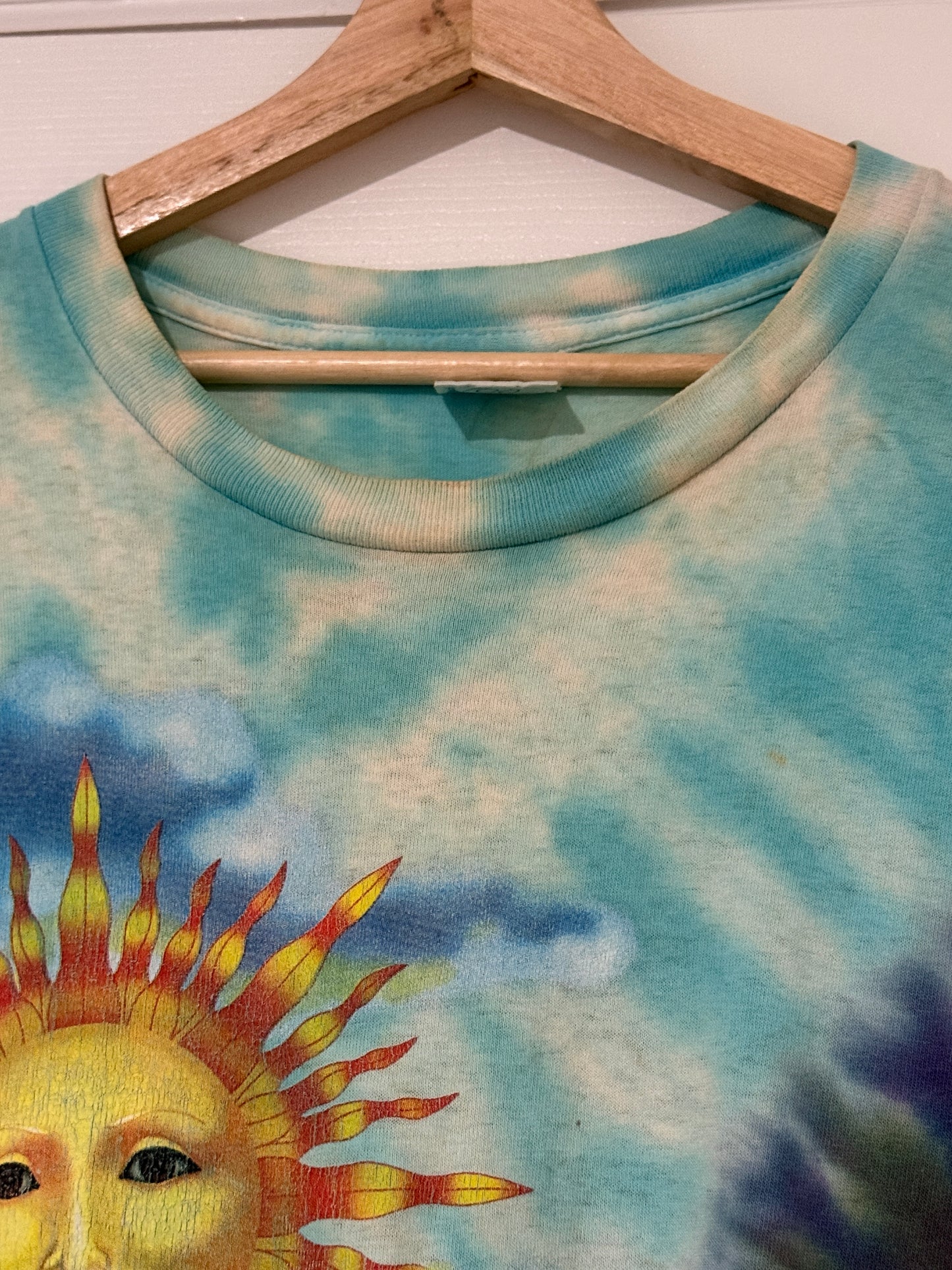 Vintage 1995 Tammy Schatz Sun & Moon Yin Yang Tie Dye T-Shirt Sz XL