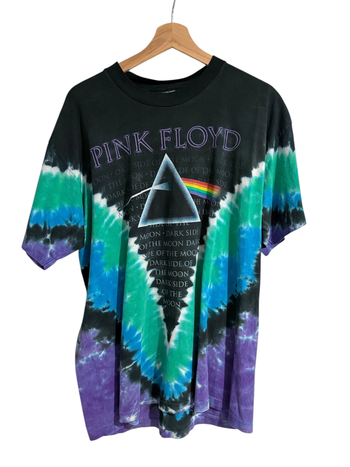 Vintage Liquid Blue Pink Floyd Dark Side of the Moon Shirt Sz L
