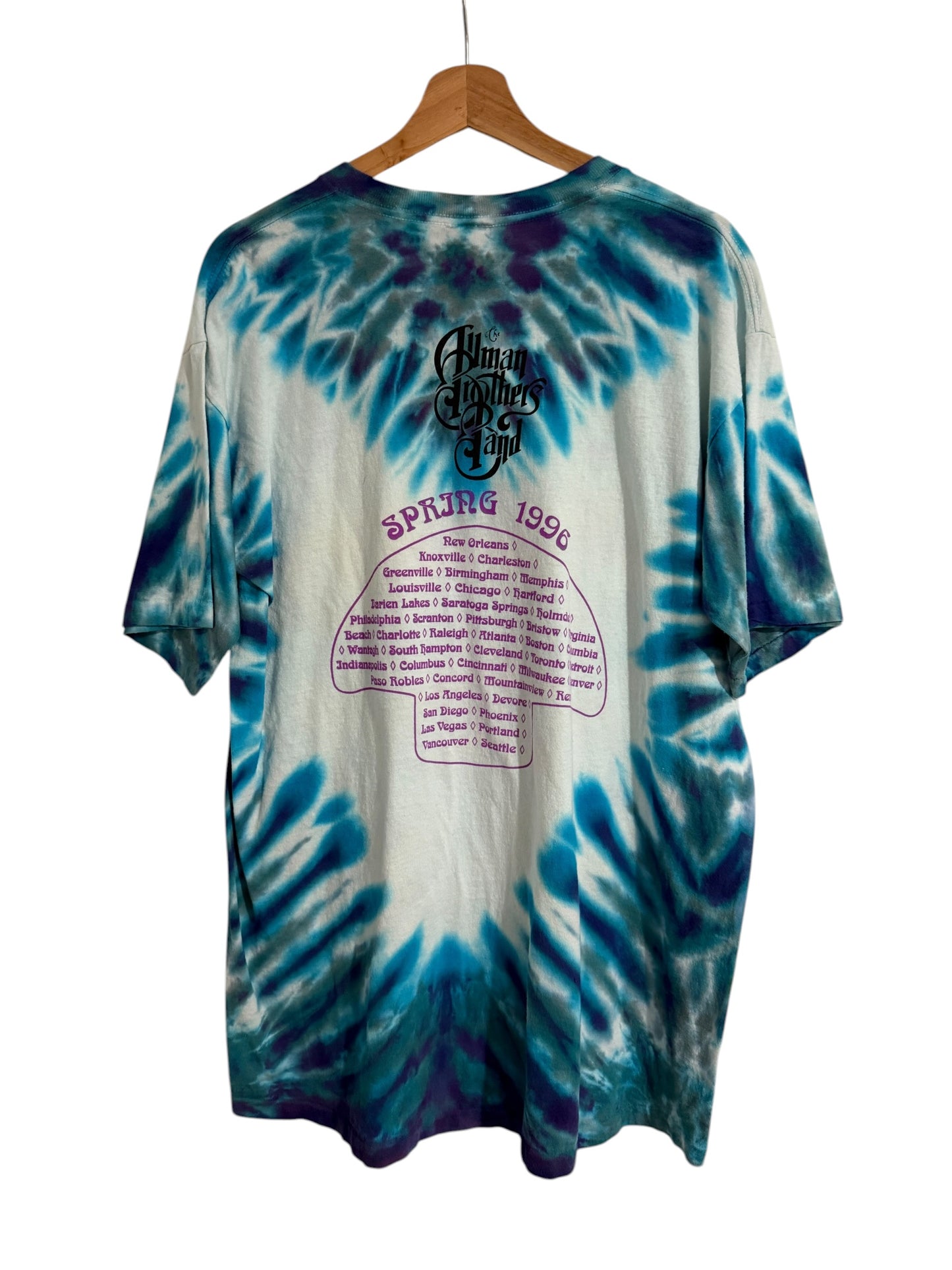 Vintage 1996 Allman Brothers Band Spring Tour Mushroom Tie Dye Shirt L