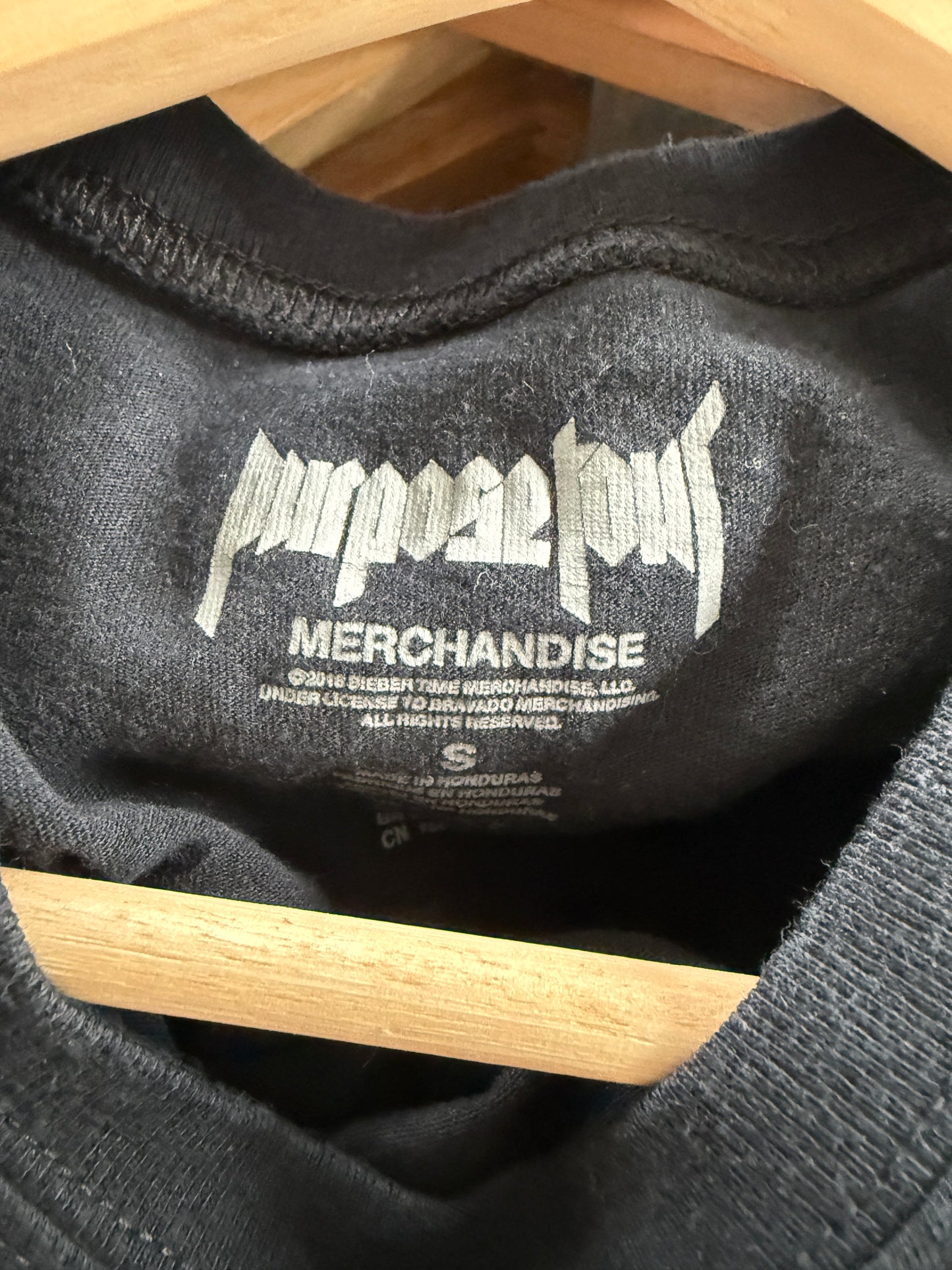 Vintage Justin Bieber Purpose Tour Cutoff Tee Black S