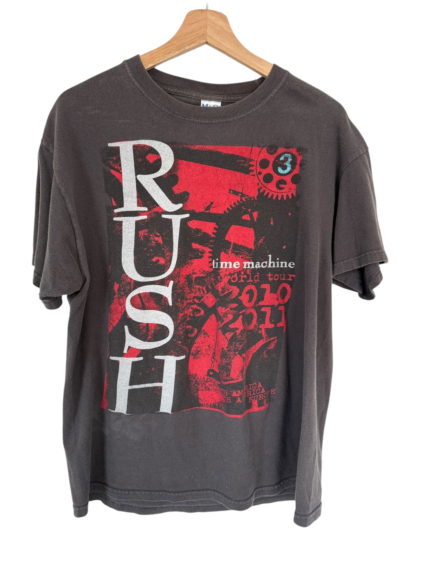 Vintage Rush Time Machine World Tour Tee Black M