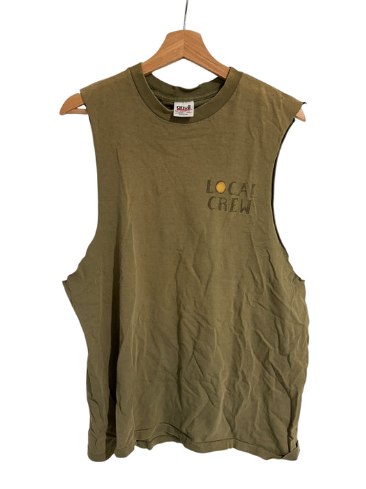 Vintage Jimmy Buffett Local Crew Tank Top Olive XL
