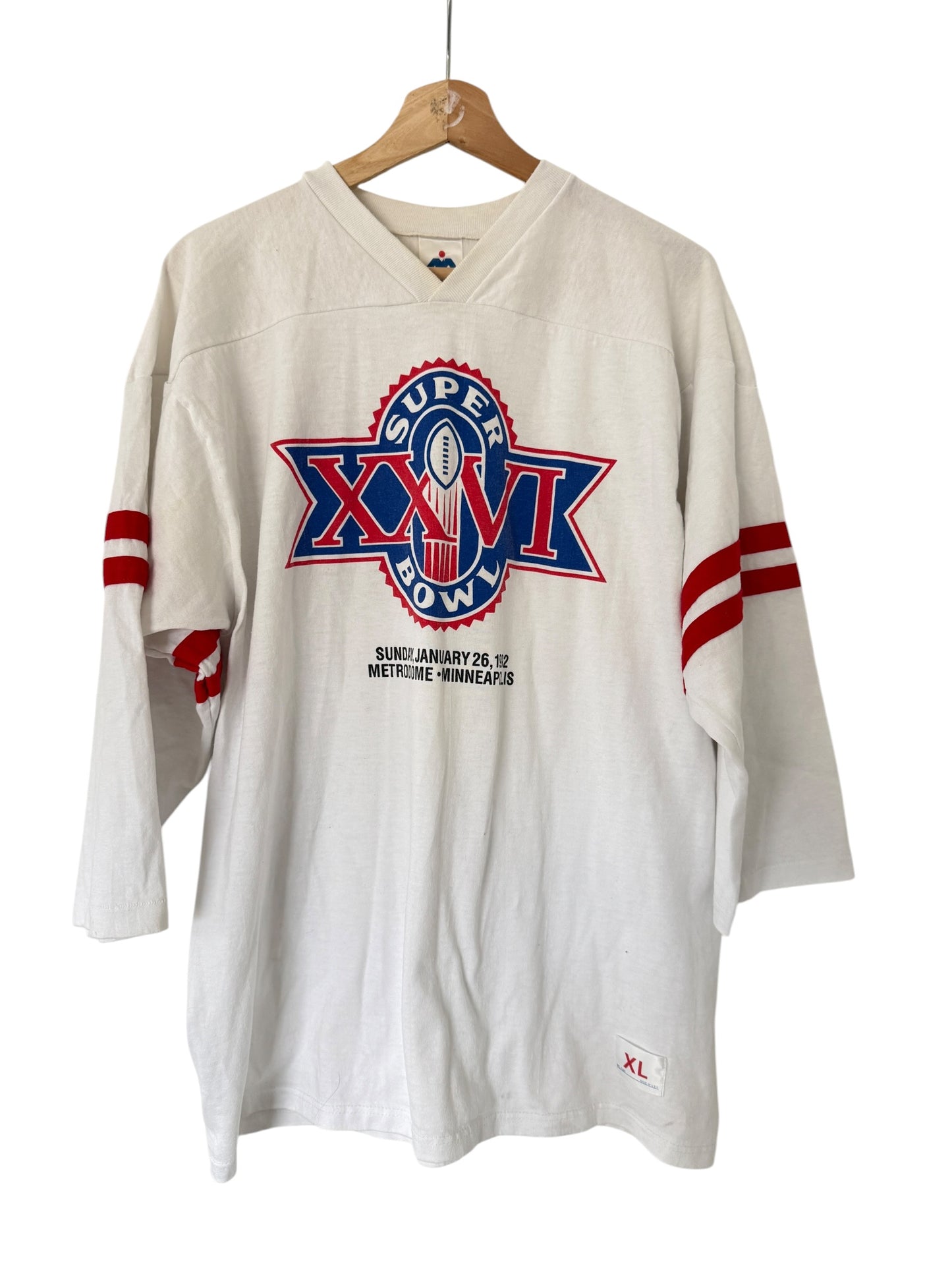 Vintage Super Bowl XXVI Long Sleeve Tee White XL