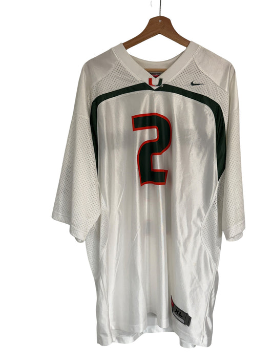 Vintage Nike Miami Hurricanes #2 White Football Jersey XL