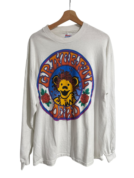 Vintage 1994 Grateful Dead Dancing Bear White Long Sleeve Shirt Sz XL