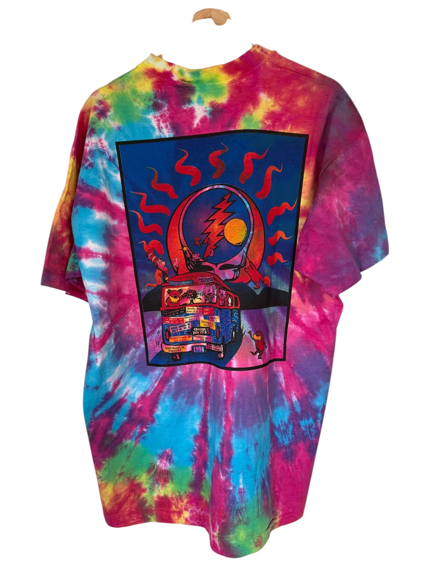 Vintage Grateful Dead Summer Tour 1994 Tie Dye Tee 2XL