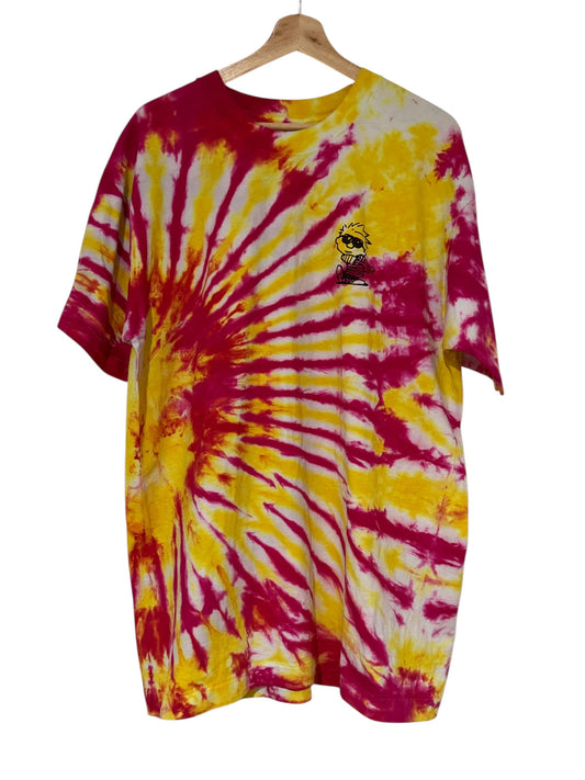 Vintage Grateful Dead Calvin and Hobbes At The Shows Tie Dye T-Shirt XL
